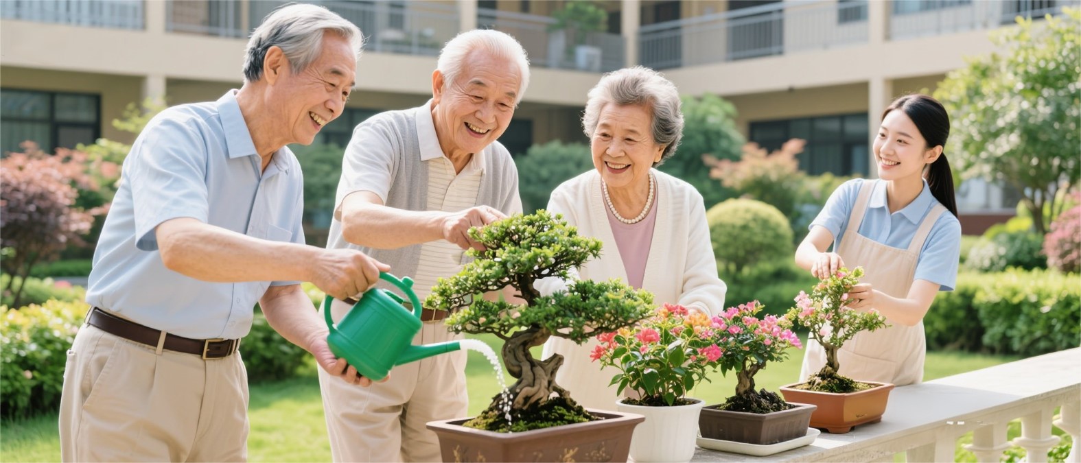 两位老年人快乐生活